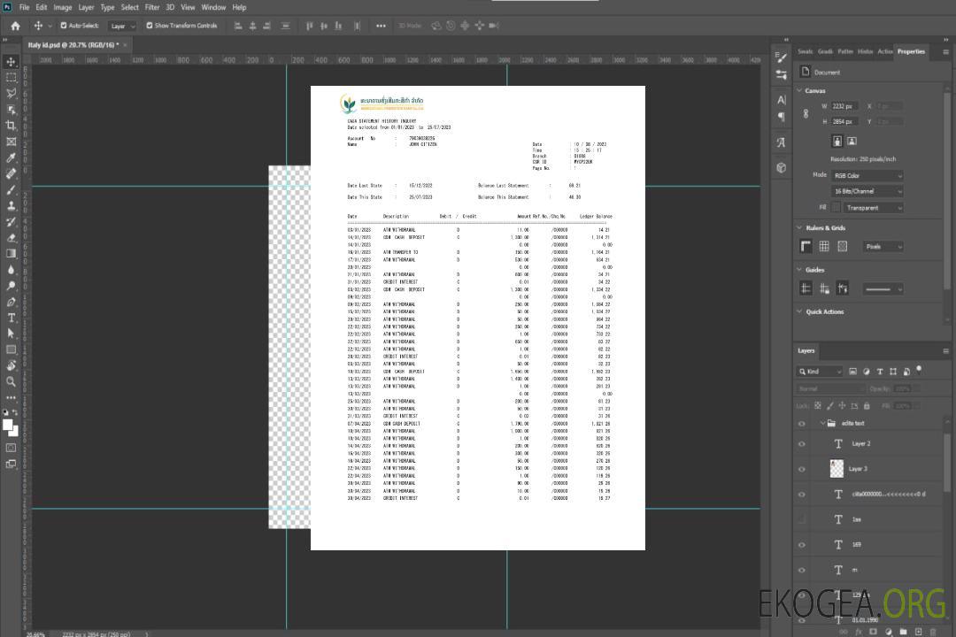 Modèle Word et PDF de relevé de la Banque de promotion agricole du Laos, 3 pages scr template Modèle Word et PDF de relevé de la Banque de promotion agricole du Laos, 3 pages scr template